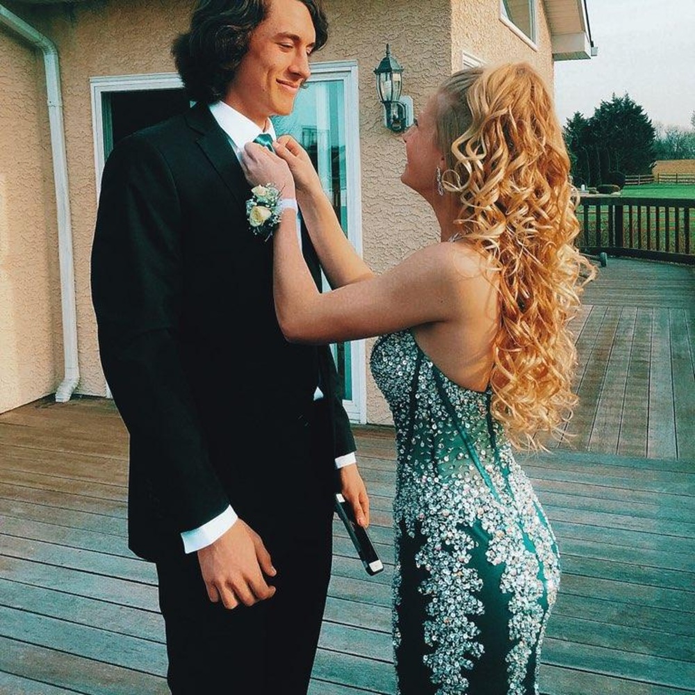 Teal Blue Prom Dress